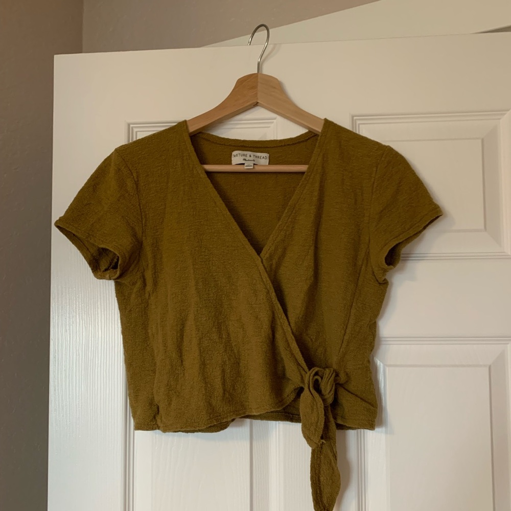 Gold Madewell Wrap Crop top